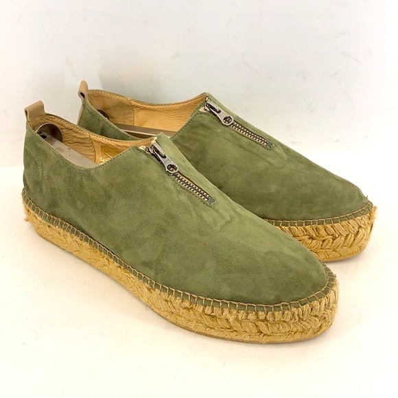 ERIC MICHAEL Serena Olive Green Suede Platform Espadrille Women’s Size: US10 - Picture 5 of 11